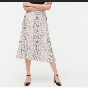 J. Crew snakeskin pleated midi skirt size 4
